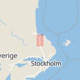 Karta som med röd fyrkant ramar in Makrillvägen, Ostronvägen, Tierp, Uppsala län