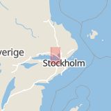 Karta som med röd fyrkant ramar in Stockholmsvägen, Bålsta, Håbo