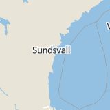 Karta som med röd fyrkant ramar in Njurunda, Björkön, Sundsvall, Västernorrlands län