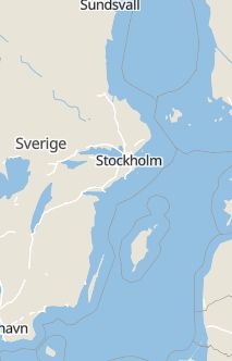 Översiktskarta som visar hela Sverige med en markör som visar ungefär var händelsen inträffat