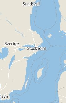 Översiktskarta som visar hela Sverige med en markör som visar ungefär var händelsen inträffat
