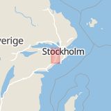 Karta som med röd fyrkant ramar in Genetaleden, Klockarvägen, Södertälje, Stockholms län