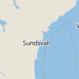 Karta som med röd fyrkant ramar in Västansjö, Timrå Kommun, Timrå, Västernorrlands län