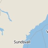 Karta som med röd fyrkant ramar in Örnsköldsvik, Myckelgensjö, Sollefteå, Åkroken, Västernorrlands län