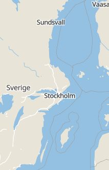 Översiktskarta som visar hela Sverige med en markör som visar ungefär var händelsen inträffat