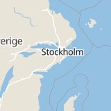 Karta som med röd fyrkant ramar in Grusåsen, Södertälje, Stockholms län