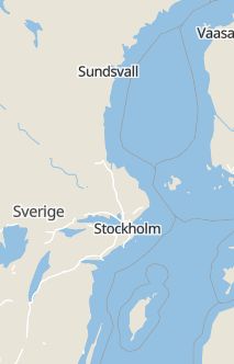 Översiktskarta som visar hela Sverige med en markör som visar ungefär var händelsen inträffat