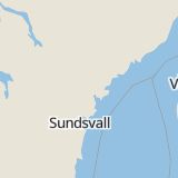 Karta som med röd fyrkant ramar in Sundsvall, Bollstabruk, Kramfors, Haga, Västernorrlands län