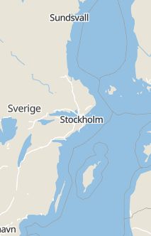 Översiktskarta som visar hela Sverige med en markör som visar ungefär var händelsen inträffat