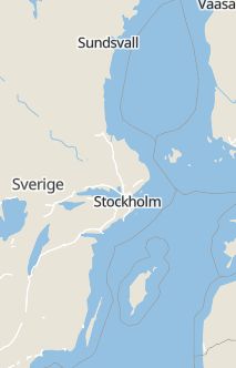 Översiktskarta som visar hela Sverige med en markör som visar ungefär var händelsen inträffat