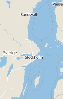 Översiktskarta som visar hela Sverige med en markör som visar ungefär var händelsen inträffat