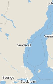 Översiktskarta som visar hela Sverige med en markör som visar ungefär var händelsen inträffat