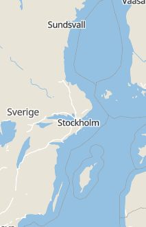 Översiktskarta som visar hela Sverige med en markör som visar ungefär var händelsen inträffat