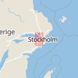 Karta som med röd fyrkant ramar in Färentunavägen, Ekerö, Stockholms län