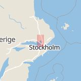 Karta som med röd fyrkant ramar in Drottning Kristinas Väg, Stora Gatan, Sigtuna, Stockholms län