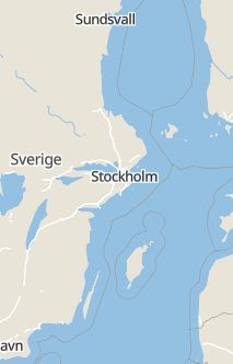 Översiktskarta som visar hela Sverige med en markör som visar ungefär var händelsen inträffat