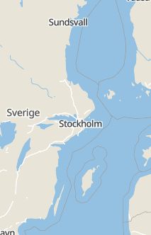 Översiktskarta som visar hela Sverige med en markör som visar ungefär var händelsen inträffat