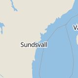 Karta som med röd fyrkant ramar in Nyland, Härnösand, Västernorrlands län