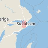 Karta som med röd fyrkant ramar in Färentunavägen, Lullehovsbron, Ekerö, Stockholms län