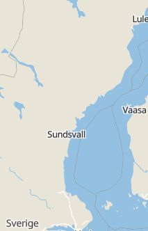 Översiktskarta som visar hela Sverige med en markör som visar ungefär var händelsen inträffat