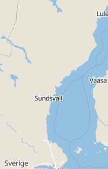 Översiktskarta som visar hela Sverige med en markör som visar ungefär var händelsen inträffat