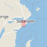 Karta som med röd fyrkant ramar in Grödinge, Botkyrka, Stockholms län