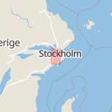 Karta som med röd fyrkant ramar in Sankt Botvids Väg, Norsborg, Botkyrka, Stockholms län