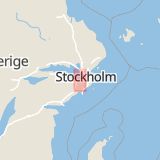 Karta som med röd fyrkant ramar in Norsborg, Frejs Väg, Botkyrka, Stockholms län