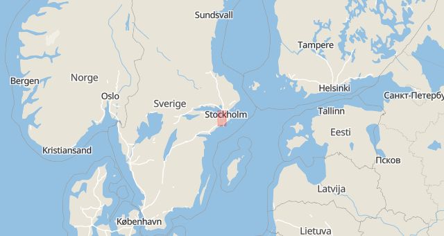 Karta som med röd fyrkant ramar in Lilltumbavägen, Botkyrka, Stockholms län