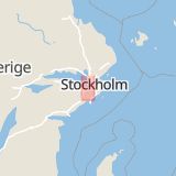 Karta som med röd fyrkant ramar in Hallunda, Botkyrka, Stockholms län