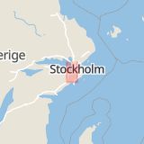 Karta som med röd fyrkant ramar in Hallunda, Botkyrka, Stockholms län