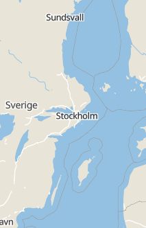 Översiktskarta som visar hela Sverige med en markör som visar ungefär var händelsen inträffat