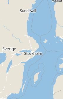 Översiktskarta som visar hela Sverige med en markör som visar ungefär var händelsen inträffat