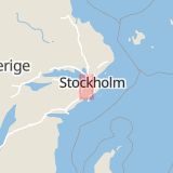 Karta som med röd fyrkant ramar in Eriksberg, Norsborg, Botkyrka, Stockholms län