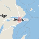 Karta som med röd fyrkant ramar in Lovö Kyrka, Ekerö, Stockholms län