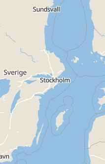 Översiktskarta som visar hela Sverige med en markör som visar ungefär var händelsen inträffat