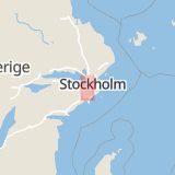 Karta som med röd fyrkant ramar in Fittja, Trafikplats Hallunda, Botkyrka, Stockholms län