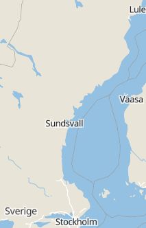 Översiktskarta som visar hela Sverige med en markör som visar ungefär var händelsen inträffat
