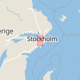 Karta som med röd fyrkant ramar in Slussen, Vårby, Lammholmsbacken, Huddinge, Stockholms län