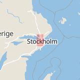 Karta som med röd fyrkant ramar in Solhem, Kälvestavägen, Stockholm, Stockholms län