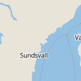 Karta som med röd fyrkant ramar in Västernorrland, Sundsvall, Bredsand, Kramfors, Bjärtrå, Ånge, Rombäck, Västernorrlands län