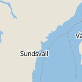 Karta som med röd fyrkant ramar in Sandö, Kramfors, Västernorrlands län