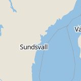 Karta som med röd fyrkant ramar in Byvägen, Härnösand, Haga, Sundsvall, Västernorrlands län