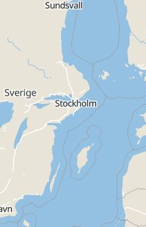Översiktskarta som visar hela Sverige med en markör som visar ungefär var händelsen inträffat
