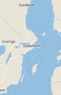 Översiktskarta som visar hela Sverige med en markör som visar ungefär var händelsen inträffat