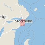 Karta som med röd fyrkant ramar in Botkyrka, Huddingevägen, Södertälje, Prästgårdsvägen, Vallentuna, Stockholms län