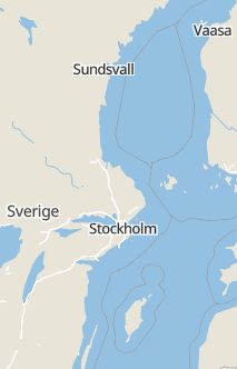 Översiktskarta som visar hela Sverige med en markör som visar ungefär var händelsen inträffat