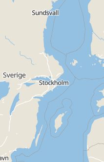 Översiktskarta som visar hela Sverige med en markör som visar ungefär var händelsen inträffat
