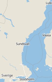 Översiktskarta som visar hela Sverige med en markör som visar ungefär var händelsen inträffat
