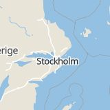 Karta som med röd fyrkant ramar in Väsby Centrum, Upplands väsby, Stockholms län